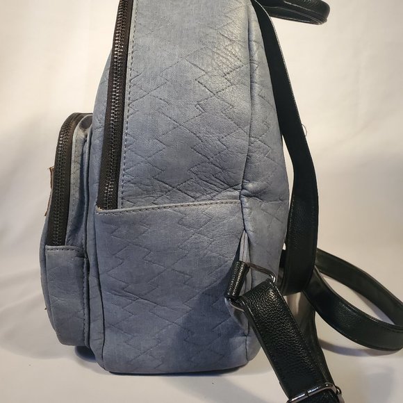 Blue and Gold Stars Backpack Purse - Picture 2 of 5